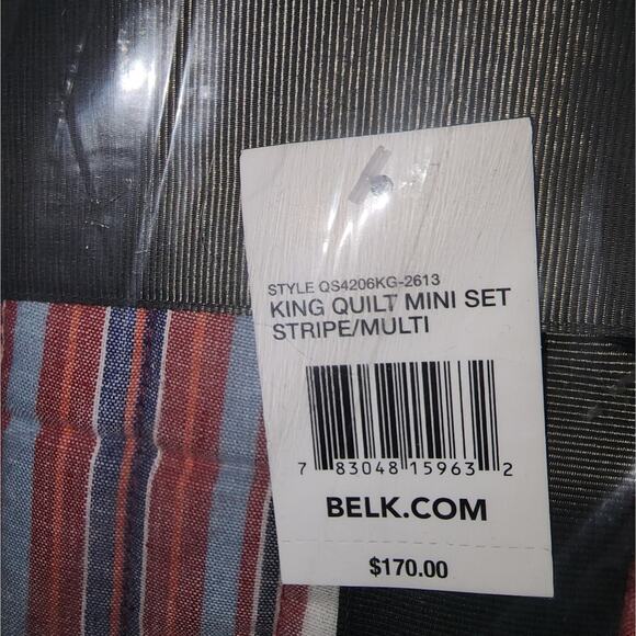 MODERN SOUTHERN HOME NWT KING BRIDGETOWN STRIPE MINI QUILT SET. - Picture 6 of 6